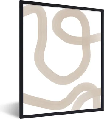 Produktbild von MuchoWow® Gerahmtes Poster Abstrakt - Pastell - Design 60x80 cm - Poster mit Schwarzem Bilderrahmen Wandposter Rahmen Foto Bilder - Premium - Wanddeko Wohnzimmer