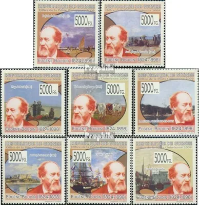 Produktbild von Briefmarken Guinea 2009 Mi 6951-6958 (kompl. Ausgabe) postfrisch Gemälde von Eugene Boudin (1824-1898)