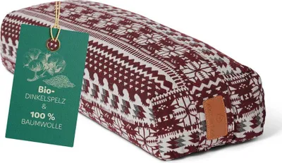 Produktbild von #DoYourYoga Yoga-Bolster Paravati - Dinkelspelz - 67x22x13cm - Style9/Rot/Weiß