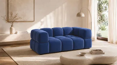 Produktbild von Kaiser Möbel Sofa 2-Sitzer, Couch, Veloursstoff Bluvel, Tintenblau, Averro