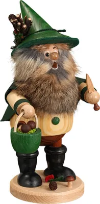 Produktbild von Räuchermännchen Waldwichtel exclusiv 25 cm, Typ:Pilzsammler grün