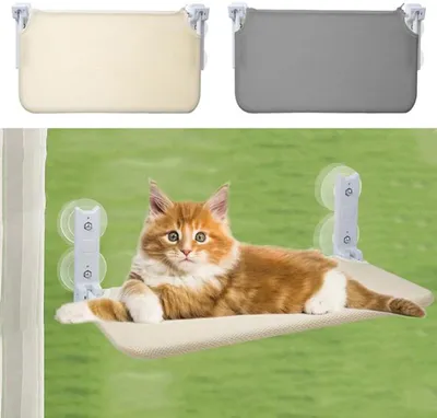 Immagine prodotto di Azomor® Amaca doppia da finestra per gatti con materiale traspirante e ventose resistenti