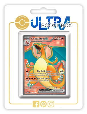 Pokémon-Kartenbox: Charizard ex 183/165, 10 französische Karten