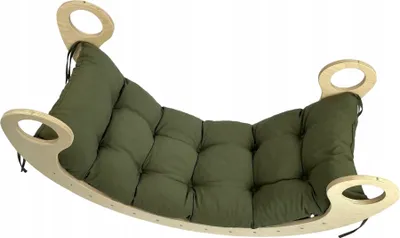 Produktbild von Dekokissen für Kinderwippe, Olive, 100 x 45 x 8 cm, Kissen für eine Kinderschaukel Montessori, Ein weiches Kissen für eine Babyschaukel