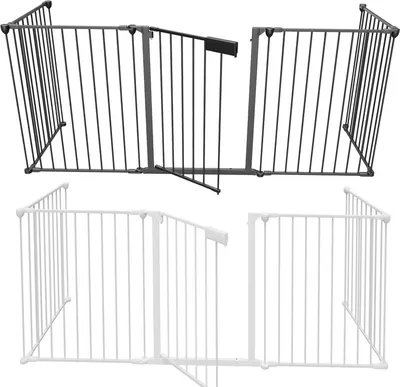 Produktbild von Kaminschutzgitter 5-tlg Ofenschutzgitter Laufgitter Absperrgitter Türschutzgitter Kinder-Sicherung,310x75cm,Schwarz