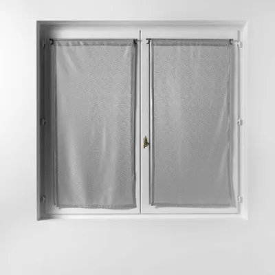 Gardinenpaar für Stange, 2x60x120 cm, Grau, Mesh