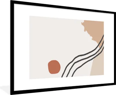 Produktbild von MuchoWow® Gerahmtes Poster Sommer - Abstrakt - Schwarz - Orange 90x60 cm - Poster mit Schwarzem Bilderrahmen Wandposter Rahmen Foto Bilder - Wanddekoration - Fotos