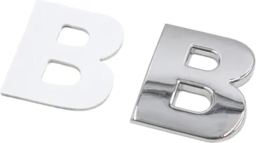 Produktbild von Silberfarbener Metall-B-Buchstaben-Alphabet-Aufkleber, Emblem-Abzeichen-Aufkleber für Auto