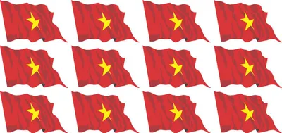 Produktbild von Mini Aufkleber Set - Pack wehend - 50x31mm - selbstklebender Sticker - Vietnam - Flagge / Banner / Standarte fürs Auto, Büro, zu Hause und die Schule - 12 Stück
