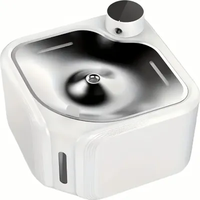 Produktbild von INF Automatische Haustier Wasserbrunnen - USB Aufladbar, Sensor, Dreifach Modus Weiß