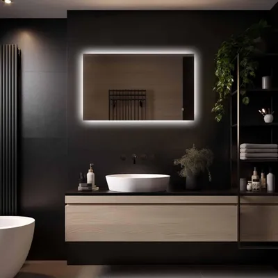 Produktbild von LoXa Badspiegel Livorno 80×60 cm – rahmenlos, indirekte LED, dimmbar, Antibeschlag, Touch & Memory