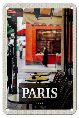 Produktbild von Blechschild Reise 12x18cm Paris Cafe Restaurant Reiseziel Dekoration