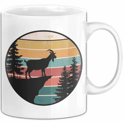 Produktbild von Ziegenbauer Ziegen Tier Retro Tasse Geschenk Lustige Geschenkidee Spruch (Weiß)
