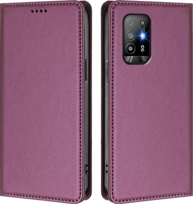 Image de Etui en cuir pour Oppo A94 5G, étui magnétique en cuirPolyuréthaneavec support Violet