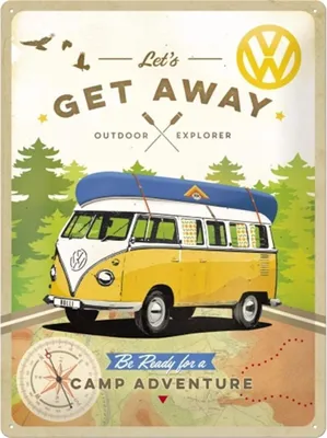 Produktbild von Nostalgic-Art - Blechschild 30 x 40 cm - Volkswagen - VW Bulli Let's Get Away!