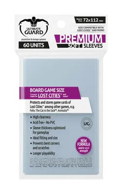 Produktbild von Ultimate Guard Premium Soft Sleeves für Brettspielkarten Lost Cities™ (60)