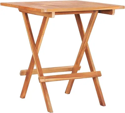 Produktbild von Klappbarer Bistrotisch aus Teak-Massivholz, 60x60x65 cm, für Garten, Terrasse und Innenbereich