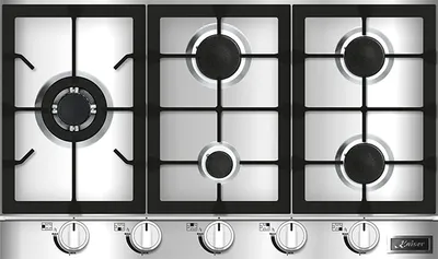 Produktbild von Kaiser KG 9357 Turbo Edelstahl Gaskochfeld 86 cm 5 Brenner 4,5kW WOK Gas Herd