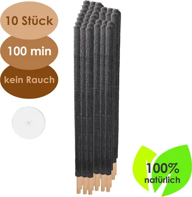 Produktbild von Riossad Fackeln Wachsfackel 10 Stueck Brennzeit 90 Min Extra Langem Griff Gartenfackeln