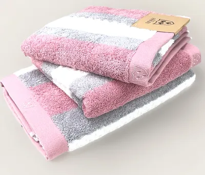 Produktbild von Ross Frottee-Serie HARMONY Streifenfond Altrose mit Strickerei, Größe:Handtuch 50 x 100 cm