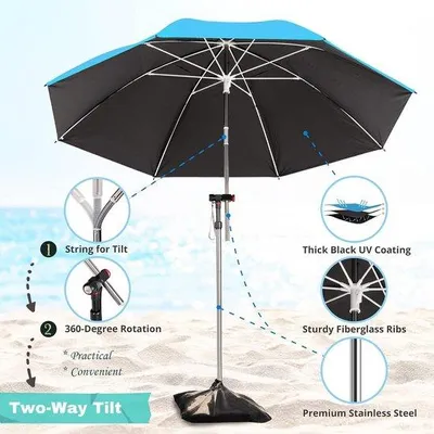 Immagine prodotto di Ombrellone da spiaggia leggero, diametro 180 cm
