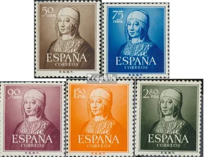Produktbild von Briefmarken Spanien 1951 Mi 989-993 (kompl.Ausg.) postfrisch Isabella