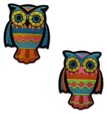 Produktbild von Eule Tier - Aufnäher, Bügelbild, Aufbügler, Applikationen, Patches, Flicken, Zum Aufbügeln, Größe: 7,5 x 5,5 cm