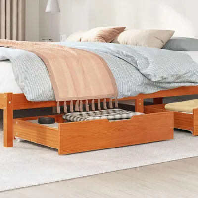 Image de vidaXL Tiroir de lit 2 pcs. Marron cireux 85x55x17 cm Pin massif