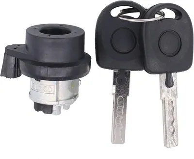 Produktbild von Zündschloss + 2 Schlüssel für Audi A1, A3, A4, TT, Q3, VW Golf V, VI, VII, Jetta, Passat, Polo, Caddy, Tiguan, Transporter, Seat Leon, Skoda Octavia | OE-Äquivalent 6L0905855D, 8E0905855A