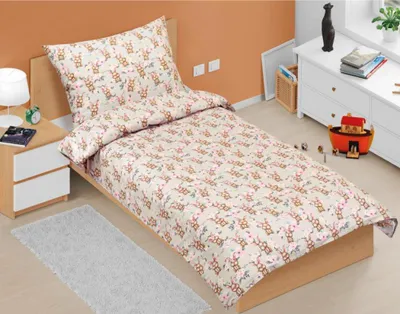 Zdjęcie produktu dla Pościel bawełniana junior - szara, brązowa, różowa - 140x200, 70x90