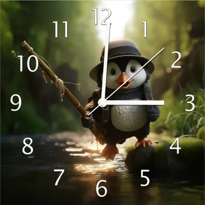Produktbild von Wallario Design Wanduhr Süßer kleiner Abenteurer aus Echtglas, Größe 30 x 30 cm