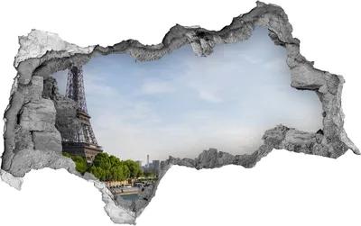Produktbild von Selbstklebender Loch-3D-Aufkleber 95x73 cm Der Eiffelturm in Paris