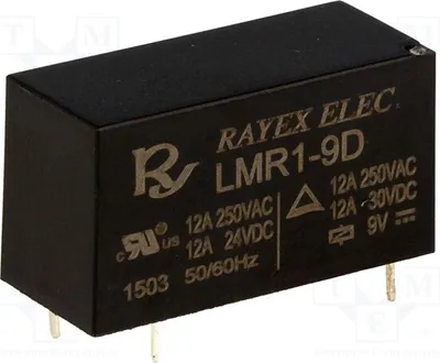 Obrázok produktu pre 1x Relé: elektromagnetické, 12A/250VAC, cievka: 9VDC, 12A, typ LMR1-9D, elektromagnetické