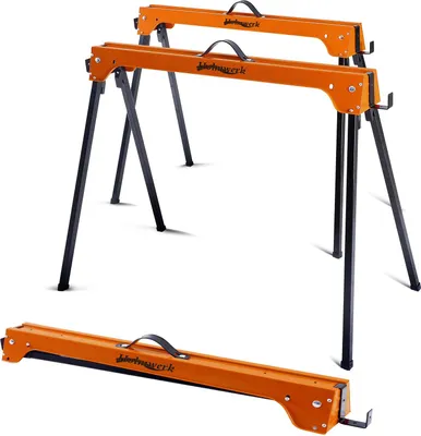 Produktbild von 2x Arbeitsbock, Gerüstbock, Klappbock, bis 500 kg, Klappbarer Metallbock mit Griff