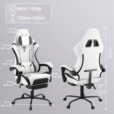 Zdjęcie produktu dla Krzesło gamingowe - Krzesło do gier - Krzesło biurowe - Krzesło do biura - Krzesło komputerowe - Ergonomiczne - Regulowana wysokość