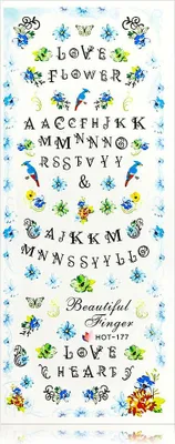 Produktbild von Wassernagelsticker Bogen 12,5 x 5,5 cm hot Nr. 177