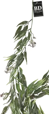 Produktbild von Bellatio Design Kunstpflanze/Hangepflanzengirlande - Eukalyptus - grun - 198 cm