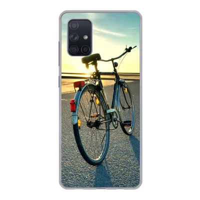 Produktbild von MuchoWow® Handyhülle Schutzhülle Hülle für Samsung Galaxy A51 5G Nordsee - Fahrrad - Sonnenuntergang Silikon Softcase Handy Hülle - Abbildung