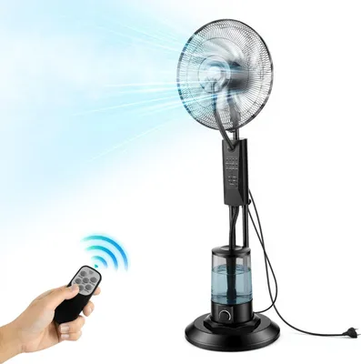 Immagine prodotto di Ventilatore a piantana - Umidificatore con nebulizzazione - Potenza 75 W - Serbatoio acqua 3 L - 3 velocità - Timer - Telecomando - Per interni ed esterni