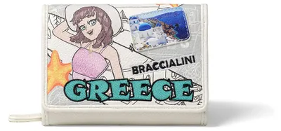 Produktbild von Braccialini Damengeldbörse Weiß mit Reißverschluss Modell Greece Bianco UNICA 14x10x3.5 cm B17093-UNICO