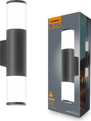 Zdjęcie produktu dla Kinkiet zewnętrzny AR090 czarno-biały 2xGU10x30W aluminium wym:30,5x6x8cm IP54 Videx