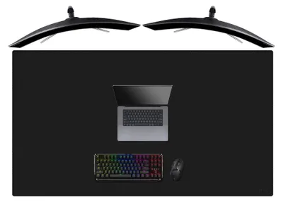 Immagine prodotto di Tappetino da scrivania, dimensioni 1400 x 800 mm, in pelle, impermeabile, colore nero, per l'ufficio