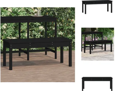 Obrázek produktu pro vidaXL Zahradní lavice černá 109x44x45 cm z masivního borovicového dřeva - Zahradní lavice