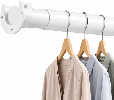 Obrázek produktu pro Nastavitelná tyč na oblečení, kovová, rozměry 45-68 cm, průměr 25 mm, určená do skříní