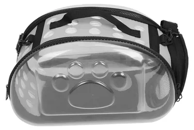 Image de Sac de transport pliable pour animaux de compagnie, pour l'extérieur, transparent, pour chats et chiots, sac à bandoulière, gris, taille S