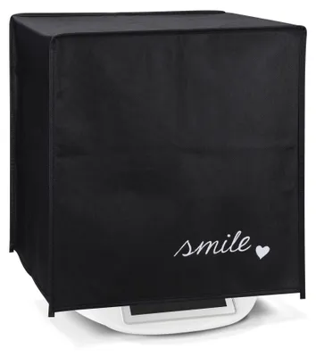 Produktbild von kwmobile Hülle kompatibel mit Thermomix TM5 / TM6 - Küchenmaschine Abdeckhaube - in Weiß Schwarz Smile Herz