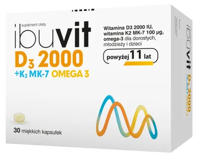 Witamina D3 Ibuvit D3 2000 + K2 MK-7 Omega3 - 30 kapsułek POLPHARMA