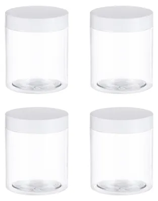 4er-Set Plastikdosen mit Deckel, 250 ml, transparent, wiederverwendbar