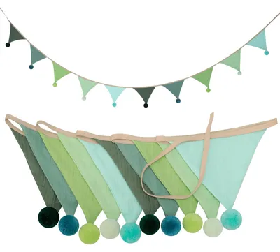 Image de Guirlande de fanions pour chambre d'enfant, fanions en tissu pour chambre d'enfant, guirlande pour filles et garçons