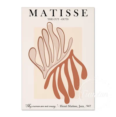 Produktbild von TPFLiving Kunstdruck LW-1205 (OHNE RAHMEN) Poster - Leinwand - Wandbild - Hochauflösender Giclée-Druck, langlebig und hochwertig - Abstrakte bunte Formen und Motive von Henri Matisse -  - Größe: 20x25cm